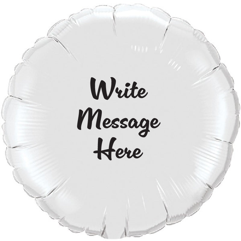 Round Shaped Personalised Balloon - White