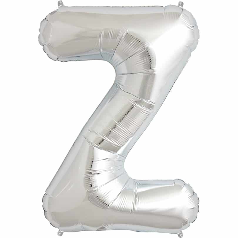 Silver Letter Z Helium Filled - 34"